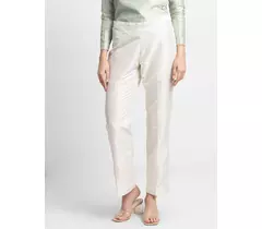Power Sutra Dupioni Trouser - Creamy White
