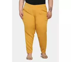 Power Sutra Womens Slim Fit Stretch Trousers - Mustard Yellow