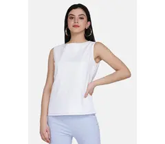Ärmelloses Baumwolltop von Power Sutra – Weiß