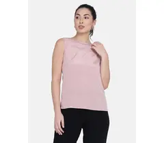 Power Sutra Top aus französischem Crêpe – Zartrosa