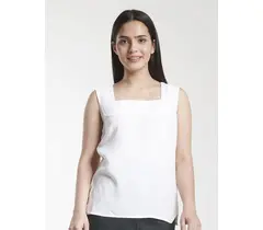 Power Sutra Trägertop mit eckigem Ausschnitt aus Poly Moss - Weiß