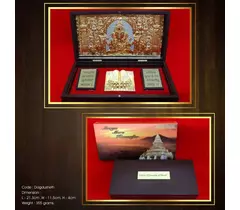 Guldpläterad puja set av lord ganesha