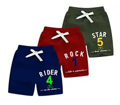 Minicult bomullsslinga pojkshorts med dragsko och fickor (paket med 3) (flerfärgad)