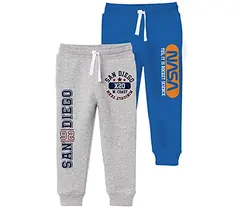 Minicult Trainingshose aus Baumwolle mit Grafikdrucken und Taschen (Grau und Blau) (2er-Pack)