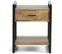 Mesita de noche de madera de mango y hierro