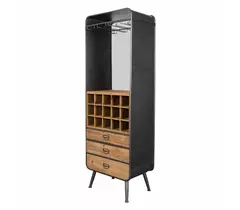Gabinete para vinos de madera de mango y hierro