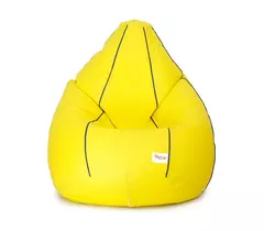 Sattva Classic XXXL Bean Bag Cover (Ingen fyllning) Gul Med Marinblått rör