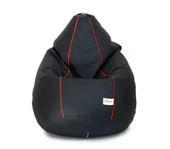 Sattva Classic XXXL Bean Bag Cover (Ingen fyllning) Svart Med Röd Kant