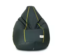 Sattva Classic XXXL Bean Bag Cover (Ingen fyllning) Mörkgrön med gula kanter