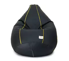 Sattva Classic XXXL Bean Bag Cover (Ingen fyllning) Svart Med gula kanter