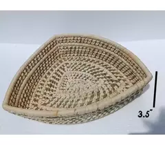 Sabai Grass Traingle Dry Fruit Basket- Wicker Fruit Basket, Woven Serving Bowl, Boho Style Vegetable Bread Bamboo
