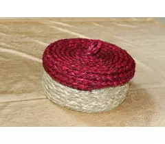 Round Sabai Grass Storage Basket With Lid Decorative Woven Storage small gift Basket