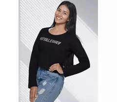 Bomullsvart Crop Top