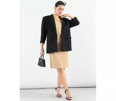 Blazer noir coupe oversize à revers crantés