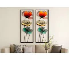 Décoration murale florale en métal peint à la main Oriflame (84x30cm)