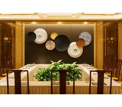 Décoration murale minimaliste divine en métal - Motif tribal géométrique