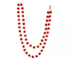 Red & White Wool Holiday Streamer - Christmas Tree Garland (2.77m)