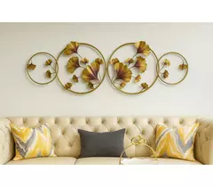 Décoration murale Orna Ginkgo en métal doré - 114 x 38 cm