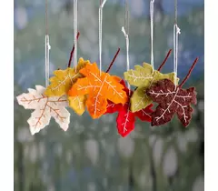 Handcrafted Wool Christmas Ornaments - Maple Glory Set of Six