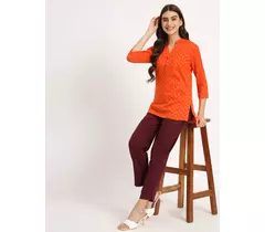 Weinrote Comfort Fit-Baumwollhose für Herren