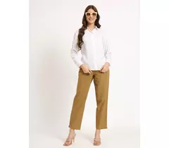 Kaffeebraune Baumwoll-Twill-Hose – Klassische Passform und vielseitiger Stil