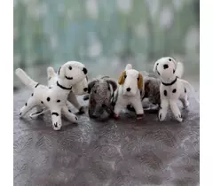 Holiday Dogs Wool Felt Ornaments Set of 6 - 'Barking Holiday' Collection