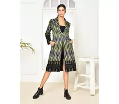 Trench-coat noir Bia Handloom - Vêtements d'extérieur tissés à la main pour femmes