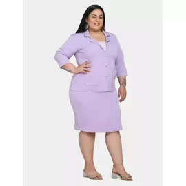 Business Formal Stretch Skirt Suit - Lavender