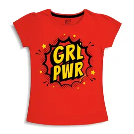 T-shirt för flickor i mjukt bomullstyg och ribbade muddar, förpackning om 1