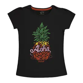 T-shirt för flickor i mjukt bomullstyg och ribbade ärmslut, förpackning om 1