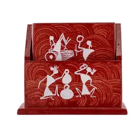 Tea Coaster- Vertical - Hand Painted Warli Painting