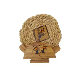 Tea Coaster-Vertical- Hand Painted Warli Painting