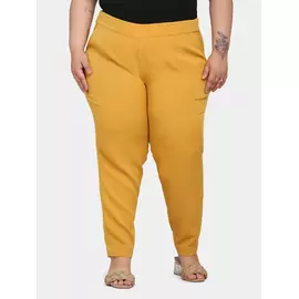 Power Sutra Dam Slim Fit Stretch Byxor - Senapsgul