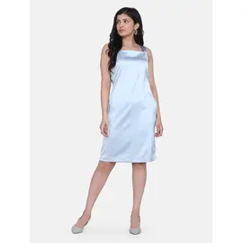 Power Sutra Satin Party Dress - Silver Grey
