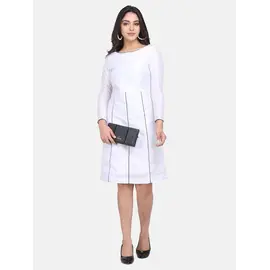 Power Sutra Dupioni A line Party Dress - Paper White