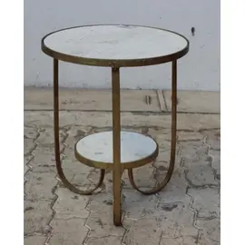 Mesa auxiliar Art Iron con tablero de mármol