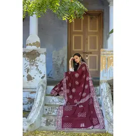 Sari granate Harita Khadi
