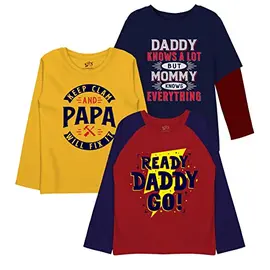 Camisetas de algodón con estampado de Minicult para niños (paquete de 3) (multicolor)