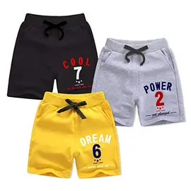 Minicult bomullsslinga pojkshorts med dragsko och fickor (paket med 3) (flerfärgad)