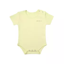INGET GIFTIG Bodysuit i ekologisk bomull för pojkar och flickbebisar - Bekväm och säker design med halvärm med rund hals - 100 % GOTS-certifierad - Perfekt för vardagsbruk - 0-3 månader - Sand