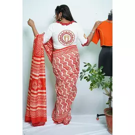 Blusa de algodón bordada Shubho Paa de media manga de The Saffron Saga en color blanco