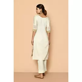 Elly handvävda maheshwari silk kurta set för kvinnor