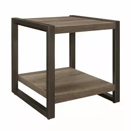 Table de chevet en bois de manguier et fer