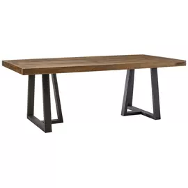 Table à manger en bois de manguier avec fer