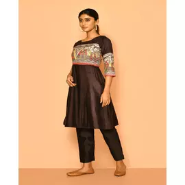 Diti handgewebtes Madhubani-Kuta-Set aus Baumwolle und Seide