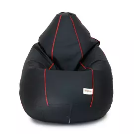 Sattva Classic XXXL Bean Bag Cover (Ingen fyllning) Svart Med Röd Kant