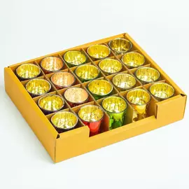 Mercury Votivkerzenhalter aus Glas für Teelichter | 20er-Pack