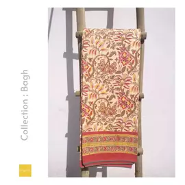 Parure de lit en coton de qualité supérieure rouge et jaune Bagh