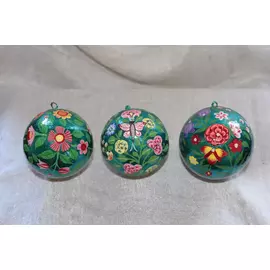 Adornos navideños de papel maché (juego de 3)