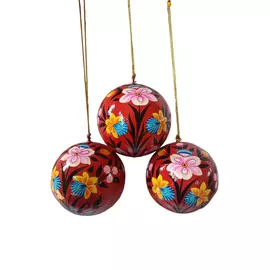 Adornos navideños de papel maché para decorar árboles (juego de 3)